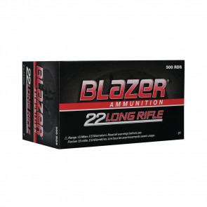 BLAZER RIMFIRE AMMUNITION - 22 LR, 40 GR, LRN, 1235 FPS, 50/BX