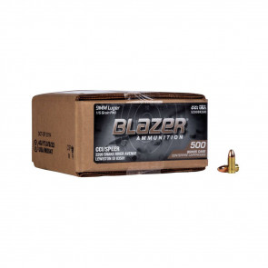BLAZER BRASS AMMUNITION - 9MM LUGER, 115 GR, FMJ, 1145 FPS, 500/BX LOOSE