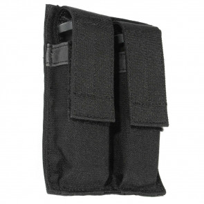 HOOK BACKED DOUBLE PISTOL MAG POUCH - BLACK