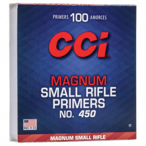 MAGNUM SMALL RIFLE PRIMERS - NO. 450, 100/BX
