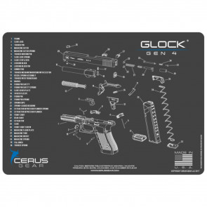 GLOCK GEN4 SCHEMATIC HANDGUN PROMAT - CHARCOAL GRAY/CERUS BLUE