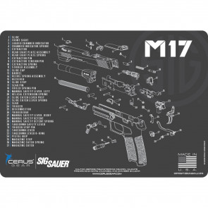 SIG SAUER M17 SCHEMATIC PROMAT - CHARCOAL GRAY/CERUS BLUE