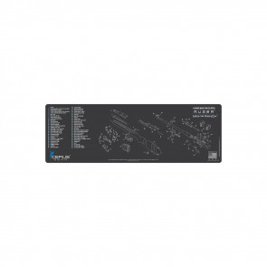 RUGER MINI 14 RANCH SCHEMATIC RIFLE MAT - CHARCOAL GREY/CERUS BLUE, 12" X 36"