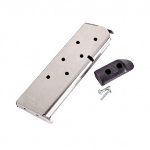 CLASSIC FULL SIZE 1911 MAGAZINE - 45 ACP, 7/RD, STAINLESS STEEL W/ BASE PAD