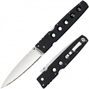 HOLD OUT KNIFE - BLACK, SERRATED EDGE, DROP POINT, 6" BLADE 