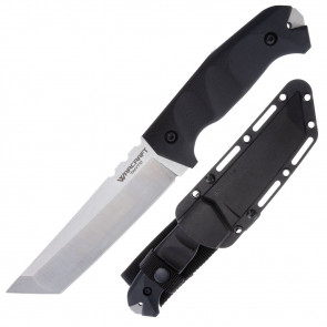 MEDIUM SAN MAI III WARCRAFT KNIFE - BLACK, TANTO POINT, PLAIN EDGE, 5.5" BLADE