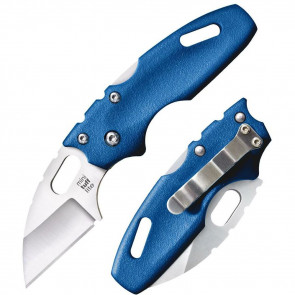 MINI TUFF LITE KNIFE - BLUE, PLAIN EDGE, SHEEPSFOOT POINT, 2" BLADE