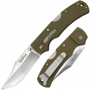 DOUBLE SAFE HUNTER KNIFE - OD GREEN, CLIP POINT, PLAIN EDGE, 3.5" BLADE