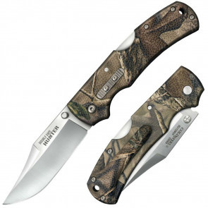 DOUBLE SAFE HUNTER KNIFE - CAMO, CLIP POINT, PLAIN EDGE, 3.5" BLADE