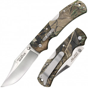 DOUBLE SAFE HUNTER KNIFE - CAMO, CLIP POINT, PLAIN EDGE, 3.5" BLADE, BLISTER PACK
