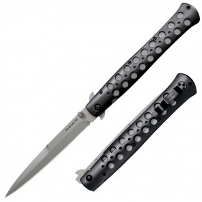 TI LITE ALUMINUM KNIFE - BLACK, SPEAR POINT, PLAIN EDGE, 6" BLADE