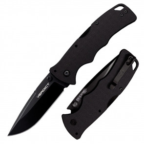VERDICT KNIFE - BLACK, SPEAR POINT, PLAIN EDGE, 3" BLADE