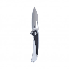 PADAWAN FRAME LOCK KNIFE - BLACK, G10 OVERLAY HANDLE, 14C28M STEEL, DROP POINT, PLAIN EDGE, 3.01" BLADE