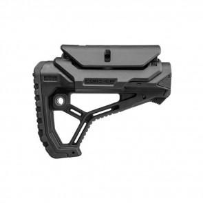 AR15/M4 BUTTSTOCK WITH ADJUSTABLE CHEEK-REST FOR MIL-SPEC AND COMMERCIAL TUBES - MATTE BLACK