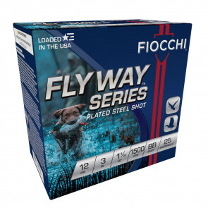 FLYWAY SHOTSHELLS - 12 GA, 3", 1 1/8 OZ, SHOT SZ BB, 1500 FPS, 25/BX