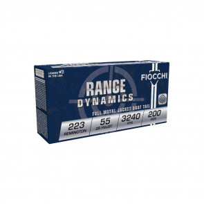 RANGE DYNAMICS AMMUNITION - 223 REM, 55 GR, FMJBT, 3240 FPS, 200/BX
