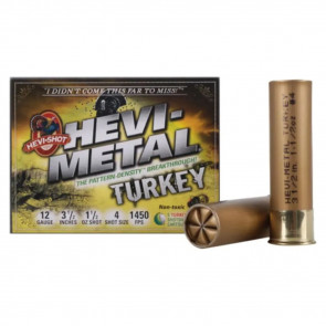 HEVI-METAL TURKEY SHOTSHELLS - 12GA, 3-1/2", 1-1/2 OZ, 1450 FPS, SHOT SZ 4,5, 5/BX
