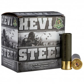 HEVI-STEEL SHOTSHELLS - 12 GAUGE, 3-1/2", 1-3/8 OZ, 1550 FPS, SHOT SZ 4, 25/BX