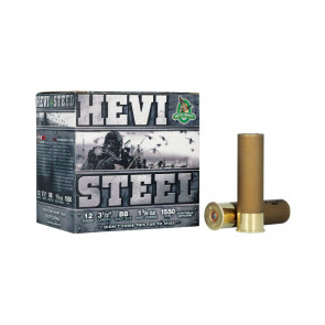 HEVI-STEEL SHOTSHELLS - 12 GAUGE, 3-1/2", 1-3/8 OZ, 1550 FPS, SHOT SZ BB, 25/BX