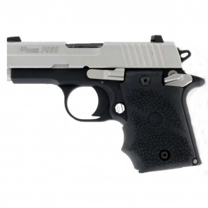 RUBBER WRAPAROUND GRIP WITH FINGER GROOVES AND AMBIDEXTROUS SAFETY - SIG SAUER P938 - BLACK