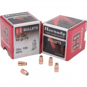 RIFLE BULLETS - 25 CAL, 60 GR, FMJ, 100/BX