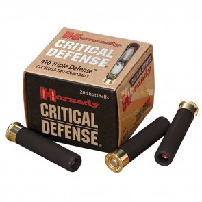 410 TRIPLE DEFENSE SHOTSHELLS - .41 CAL FTX SLUG, TWO 35 CAL ROUND BALLS, 750 FPS, 20/BX