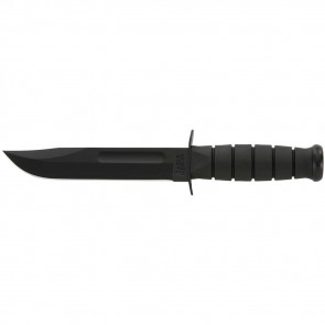FULL-SIZE BLACK KA-BAR, STRAIGHT EDGE FIXED KNIFE - BLACK - CLIP POINT