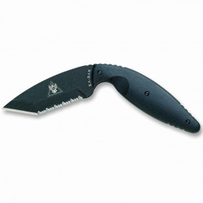 LARGE TDI LAW ENFORCEMENT TANTO, SERRATED EDGE, FIXED BLADE KNIFE