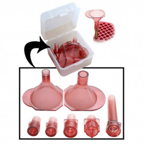 UNIVERSAL POWDER FUNNEL SET - CLEAR RED