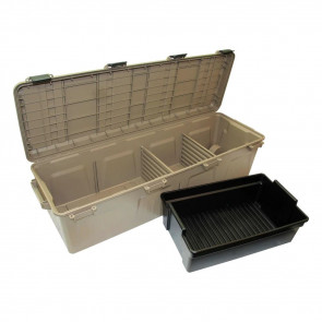 THE MULE MOBILE GEAR CRATE - BROWN, EXT: 43.5” X 14.7” X 11.5”