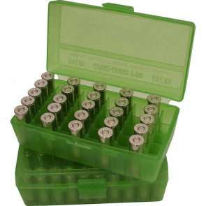 P50 SERIES AMMO BOX - CLEAR GREEN, 50 ROUNDS
