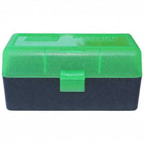 AMMO BOX 50RD FLIP TOP 7MM CLR GRN/BLK