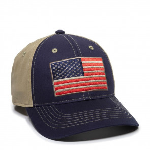 USA FLAG HAT - NAVY/KHAKI, ADULT