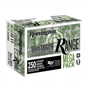 REMINGTON RANGE AMMO - 9MM, 115GR, FMJ, 250/BX