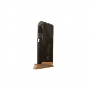 P365 MICRO COMPACT MAGAZINE - COYOTE BROWN, 9MM LUGER, 10/RD, W/ FINGER EXT.
