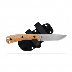 SKT ASCENT KNIFE - BROWN BURLAP, DROP POINT, PLAIN EDGE, 3.6" BLADE, MICARTA HANDLE