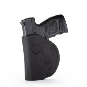 2-WAY IWB LEATHER HOLSTER - STEALTH BLACK - RIGHT HAND - GLK 25/26/27, RUG SR9C/SR40, S&W MP9/SHIELD, SPR XDS, WAL PPS