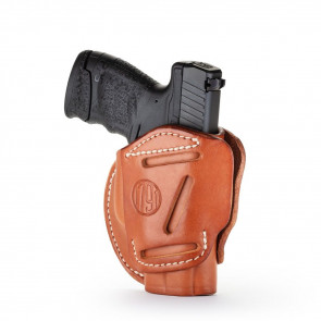 3-WAY MULTI-POSITION OWB CONCEALMENT HOLSTER - CLASSIC BROWN - AMBIDEXTROUS - GLOCK 25/26/27, RUG SR9C/SR40, S&W MP9/SHIELD, SPR XDS, WAL PPS