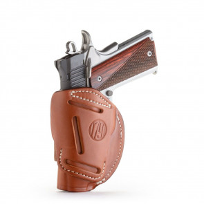 4-WAY CONCEALMENT & BELT LEATHER IWB & OWB HOLSTER - CLASSIC BROWN - RIGHT HAND - BRN HP, COLT 1911 3"/4”, KIM 1911 3”/4”, SIG 1911 3”/4”