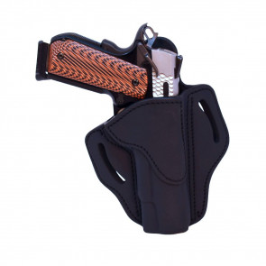 OPEN TOP MULTI-FIT BELT HOLSTER - STEALTH BLACK - RIGHT HAND - BROWNING HP, 4” AND 5” 1911S W/OUT RAILS