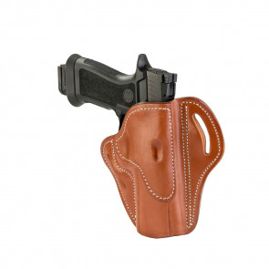 OPEN TOP MULTI-FIT BELT HOLSTER - CLASSIC BROWN - RIGHT HAND - FN 5.7, H&K VP TAC, RUGER AMERICAN, SIG P220/P226/P227, SPR XD MOD. 2