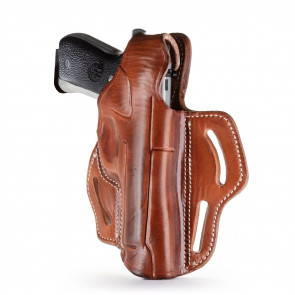 DUAL-POSITION OWB THUMB BREAK BELT HOLSTER - CLASSIC BROWN - RIGHT HAND - BER 92F, CZ 75B, SP-01, S&W 5609, SIG P228/P229