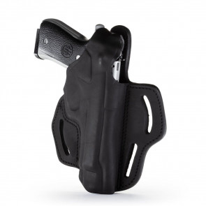 REINFORCED THUMB BREAK HOLSTER - STEALTH BLACK, RIGHT HANDED, LEATHER, BERETTA 92FS, BHX4