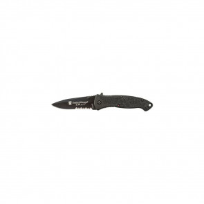 S.W.A.T. M.A.G.I.C. FOLDING KNIFE - BLACK, DROP POINT, PARTIALLY SERRATED, 3.7" BLADE LARGE