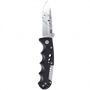 KILOWATT FOLDING KNIFE - BLACK, CLIP POINT, PLAIN EDGE, 3.4" BLADE
