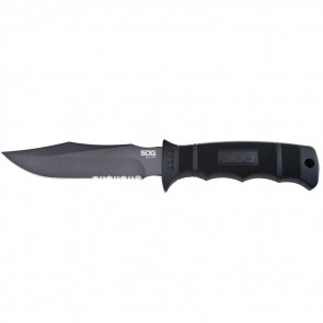 SEAL PUP FIXED KNIFE - BLACK, CLIP POINT, COMBINATION EDGE, 4.75" BLADE