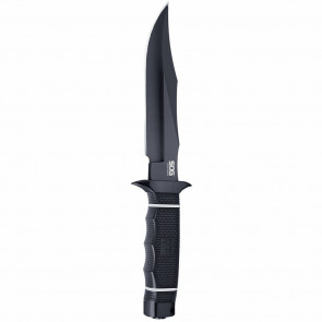 TECH BOWIE KNIFE - BLACK, CLIP POINT, PLAIN EDGE, 6.4" BLADE
