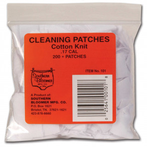 COTTON KNIT CLEANING PATCHES - .17 CALIBER RIFLE, (200 PACK)