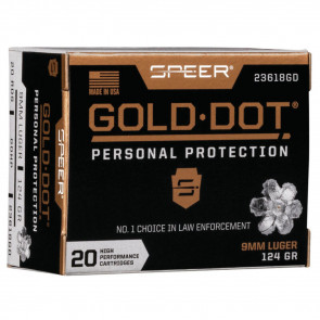 GOLD DOT HANDGUN PERSONAL PROTECTION 9MM LUGER