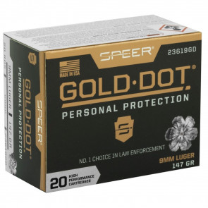 GOLD DOT HANDGUN PERSONAL PROTECTION 9MM LUGER